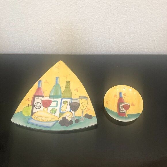 HausenWare Wine/Cheese/Fruit Plate/Dish   - Picture 1 of 6